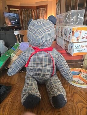 Vintage Home Made Tedy Bear Christmas Ornament